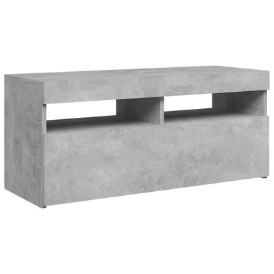 vidaXL Szafka pod TV z oświetleniem LED, szarość betonu, 90x35x40 cm