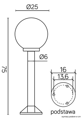 Lampa ogrodowa stojąca K 5002/3/K 250