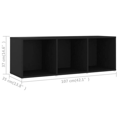 vidaXL Szafka pod TV, czarna, 107x35x37 cm, materiał drewnopochodny