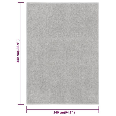 vidaXL Dywan z krótkim runem, 240 x 340 cm, jasnoszary