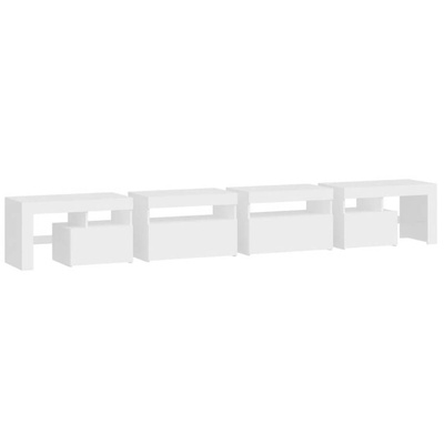vidaXL Szafka pod TV z oświetleniem LED, biała, 260x36,5x40 cm