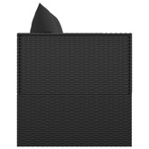 Leżanka ogrodowa z poduszkami, czarna, polirattan