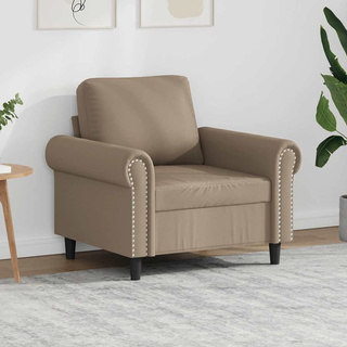 Fotel, kolor cappuccino, 60 cm, obity sztuczną skórą