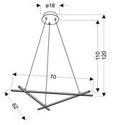 Lampa wisząca Led ANDROS 3-punktowa - geometryczna lampa w kształcie trójkąta - nowoczesny żyrandol 4000K
