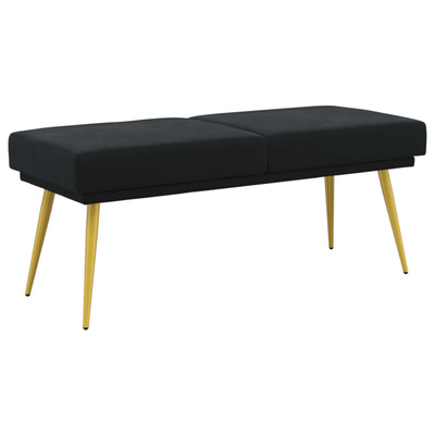Ławka podwójna Czarny 120 x 45 x 46 cm Welur