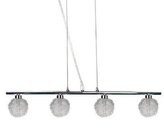 Lampa wisząca chrom szklana kula w oplocie 4x40W Wind Candellux 34-14092