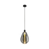 Lampa wisząca Denso 20 szklana czarna z kloszem dymionym nad stół do jadalni