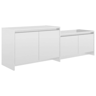 vidaXL Szafka pod TV, wysoki połysk, biała, 146,5x35x50 cm