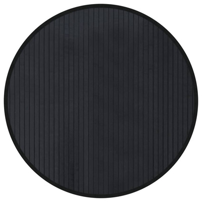 vidaXL Dywan okrągły, czarny, 60 cm, bambusowy