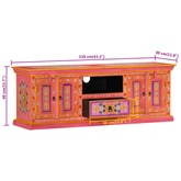 vidaXL Szafka pod TV, różowa, 110x30x40 cm, lite drewno mango