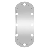 vidaXL Lustro ścienne z LED, 35x80 cm, szklane, owalne