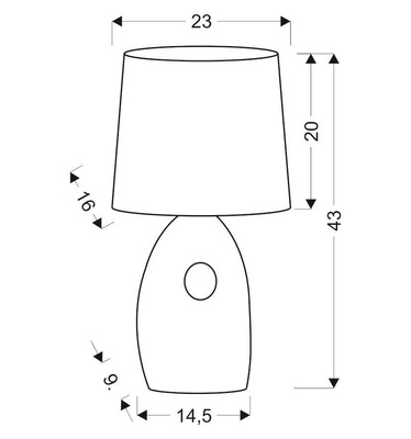 Lampka nocna Hierro czarno-złota ceramiczna z abażurem E27