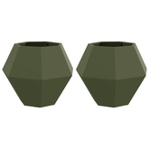 Donica 2 pcs Zielony oliwkowy 75 x 75 x 60 cm Stal