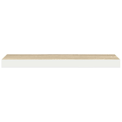 vidaXL Półki ścienne, 2 szt., dębowo-białe, 60x23,5x3,8 cm, MDF