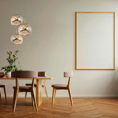 Lampa Wisząca srebrna  Szklana 3x E27 Abruzzo Sfero