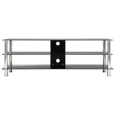 vidaXL Szafka pod TV, czarna, 120x40x40 cm, hartowane szkło