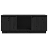 vidaXL Szafka pod TV, czarna, 110,5x35x44 cm, lite drewno sosnowe