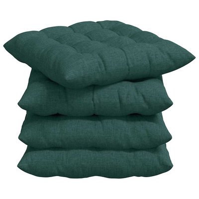 Poduszki na siedziska 4 pcs Ciemna zieleń 40 x 40 x 6 cm