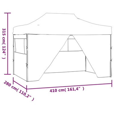 Profesjonalny, składany namiot imprezowy, 4 ściany, 3x4 m, stal vidaXL