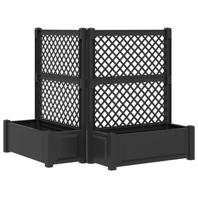 Duża doniczka z trelą 2 pcs antracytowy 143 x 143 x 133,5 cm PP