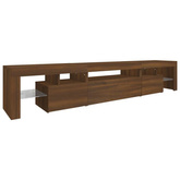 vidaXL Szafka pod TV z oświetleniem LED, brązowy dąb, 215x36,5x40 cm