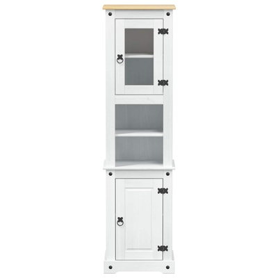 Szafka Łazienkowa Biały 50 x 40 x 185 cm Lite drewno sosnowe