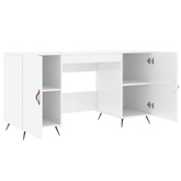 vidaXL Biurko białe z połyskiem, 140x50x75 cm, materiał drewnopochodny model standard
