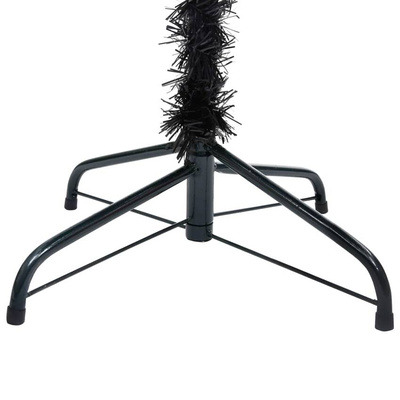 vidaXL Sztuczna choinka z lampkami i bombkami, czarna, 240 cm, PVC model standard