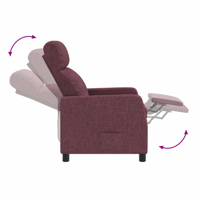 Fotel recliner Fioletowy tkanina