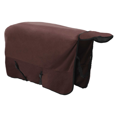 Koc dla Koni Pełny Ciemny Brąz 155 cm Polar poliesterowy