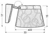 Lampa ścienna kinkiet 1X60W E27 biały chrom IMPRESJA 21-46478