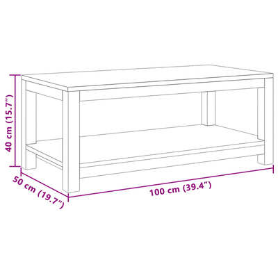 Stolik kawowy naturalny 100 x 50 x 40 cm Lite drewno teakowe
