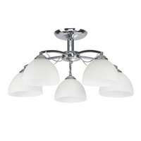 Filona Lampa Sufitowa Chromowy 5X40 E27 Klosz Biały