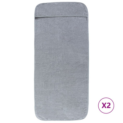Ręczniki plażowe, 2 szt., szare, 75x200 cm, tkanina, 400 g/m?