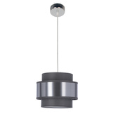 Lampa wisząca z abażurem Hare chromowa szaro-srebrna do salonu