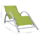 vidaXL Leżaki ze stolikiem, 2 szt., aluminium, zielone