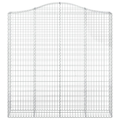 Kosze gabionowe, 4 szt, 200x30x200/220 cm, galwanizowane żelazo