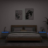 Wiszące szafki nocne z LED, 2 szt., szary dąb sonoma vidaXL