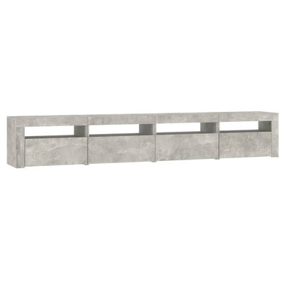 vidaXL Szafka pod TV z oświetleniem LED, szarość betonu, 240x35x40 cm