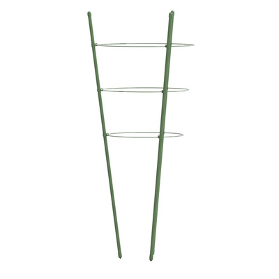 Podpórki dla roślin, z 3 obręczami, 5 szt, zielone, 45 cm, stal