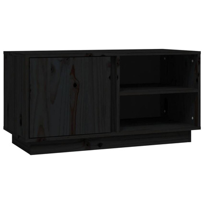 Szafka pod TV, czarna, 80x35x40,5 cm, lite drewno sosnowe vidaXL