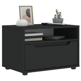 Szafka pod TV "VISNES" Czarna 60x40x38 cm Drewno klejone