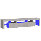 vidaXL Szafka pod TV z oświetleniem LED, szarość betonu 200x36,5x40 cm