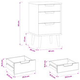 Szafka Nocna MOLDE Czarny 40 x 35 x 65 cm Lite drewno sosnowe