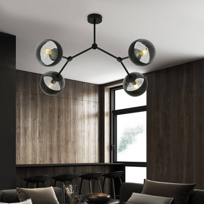 Lampa sufitowa  SPACE 4 BLACK/STRIPE