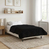 Zimowa Kołdra Czarny 135 x 200 cm Mikrofibra i Fleece Teddy