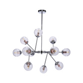 Lampa wisząca sufitowa chrom szklane klosze 12x40W Best Candellux 30-64806