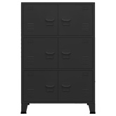 Industrialna szafka, czarna, 75x40x115 cm, metalowa