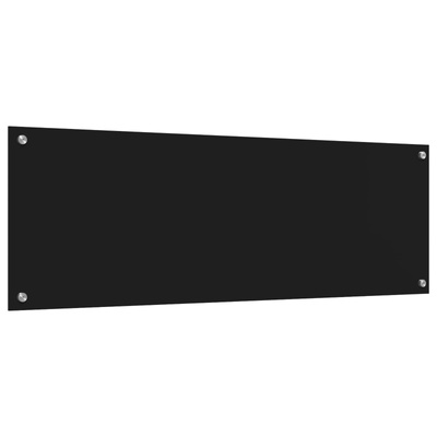 Panel kuchenny Czarny 120 x 40 cm szkło hartowane