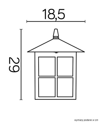 Lampa ogrodowa stojąca (głowica) K 1018 KW